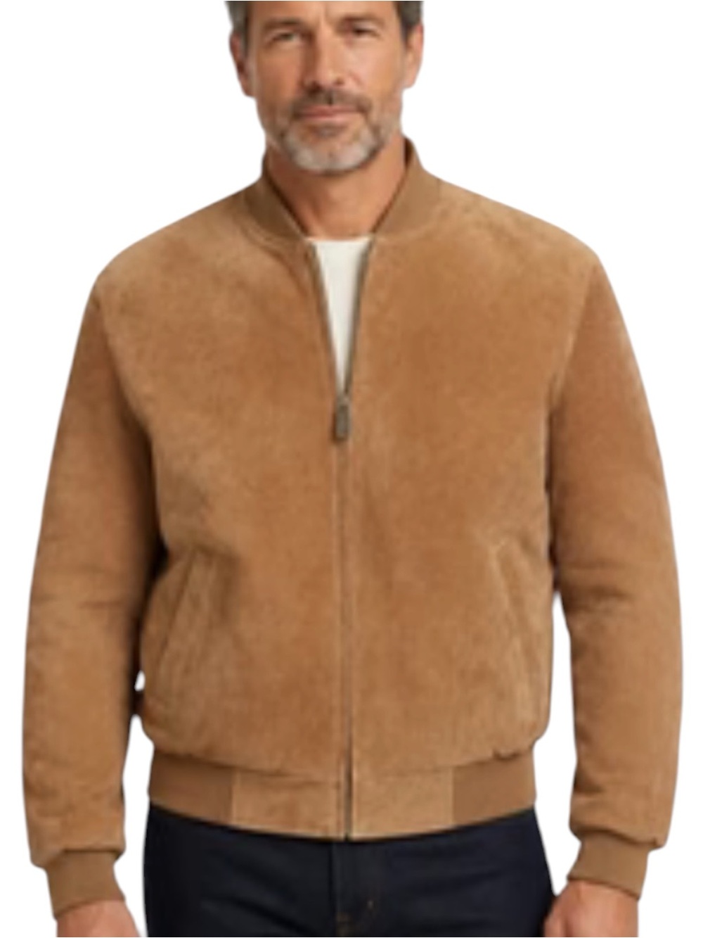 REED Mens Size Large Baseball Suede Leather Jacket